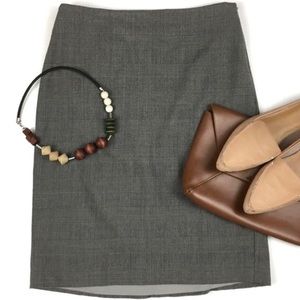 Ann Taylor Subtle Plaid High Waisted Pencil Skirt